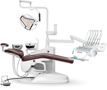 Стоматологическая установка Safety M8 верхняя подача с 24-диодным светильником